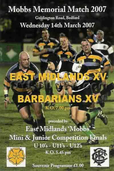 2007 East Midlands v Barbarians  Rugby Programme